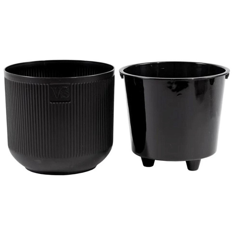 Кашпо Росси VipSet с вставкой черное 1,9л купить в СОМ