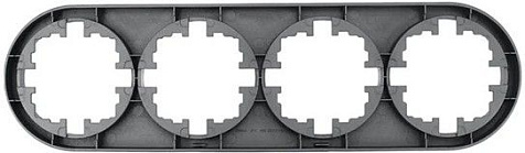 Рамка для розеток и выключателей LEZARD OSEN Осень 4м. горизонтальная, круглая, серая матовая купить в СОМ