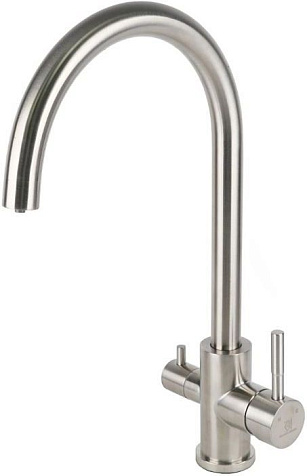 Смеситель для мойки Wasser Zimmer ZM-6008B-A, нержавеющая сталь, сатин купить в СОМ
