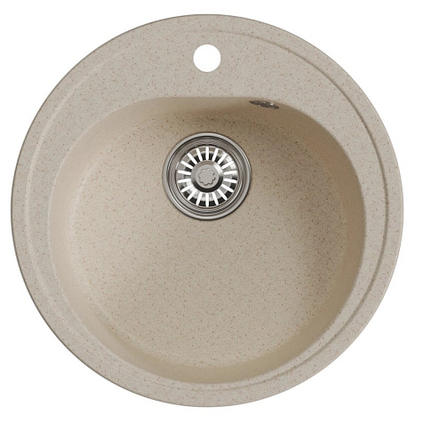 Мойка каменная Mixline ML-GM11, d500 х180 мм, врезная, бежевый купить в СОМ