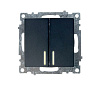 Выключатель STEKKER Катрин 2 кл. с индикатором черный купить в СОМ